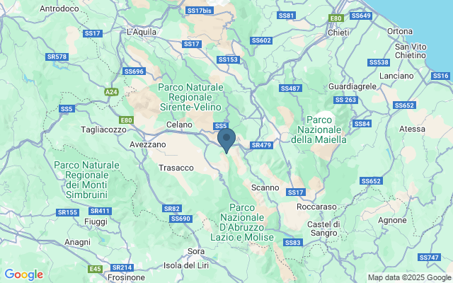 Kaart met locatie Nationaal Park Abruzzo